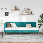 vidaXL Cadre de lit d'angle Turquoise 80 cm x 200 cm Velours