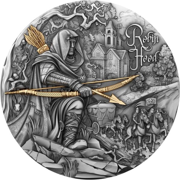 Pièce de monnaie en Argent 2000 Francs g 62.2 (2 oz) Millésime 2024 ROBIN HOOD (PRÉCOMMANDE)