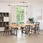 vidaXL Pieds de table à manger en U 3 pièces Acier naturel 100 x (72-73) cm Acier