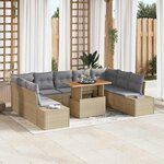 vidaXL Ensemble de salle à manger pour jardin 10 Pièces Beige  Gris