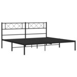 vidaXL Cadre de lit métal avec tête de lit noir 183x213 cm