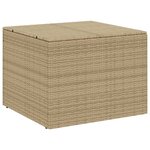 vidaXL Boîte de rangement de jardin mélange beige 291L résine tressée