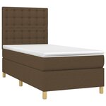 vidaXL Sommier à lattes de lit et matelas et LED Marron foncé 90x190cm
