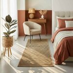 vidaXL Tapis Naturel et Noir 60 x 200 cm Jute