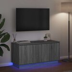 vidaXL Meuble TV avec LED Sonoma gris 100 x 38 x 49 cm