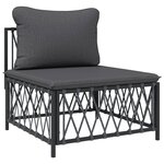 Salon de jardin meuble d'extérieur ensemble de mobilier avec coussins 6 pièces anthracite acier 02_0018312