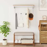 vidaXL Porte-manteau HILL Blanc et marron miel 90 x 35 x 41 5 cm