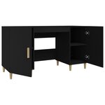 vidaXL Bureau Noir 140x50x75 cm Bois d'ingénierie