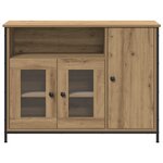 vidaXL Buffet en chêne artisanal 100x35x75 cm en bois d'ingénierie