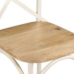 vidaXL Chaises à dossier croisé lot de 2 blanc bois de manguier solide
