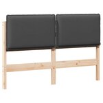 vidaXL Tête de lit capitonnée Gris Naturel et Foncé 135 cm Pin massif