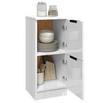 vidaXL Buffets 2 Pièces Blanc brillant 30x30x70 cm Bois d'ingénierie