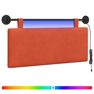vidaXL Tête de lit suspendue Rouge orange Tissu en velours côtelé