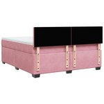 vidaXL Sommier à lattes de lit avec matelas Rose 180x200 cm Velours
