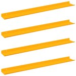 vidaXL Étagère flottante 4 Pièces Jaune moutarde 80 x 9 x 2 5 cm Acier
