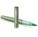 PARKER VECTOR XL Stylo roller  laque verte métallisée sur laiton  recharge noire pointe fine  Coffret cadeau