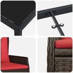 vidaXL Ensemble de salle à manger pour jardin 7 Pièces Marron Poly rotin