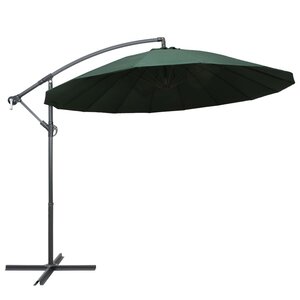 vidaXL Parasol suspendu avec poteau en aluminium Vert 3 m