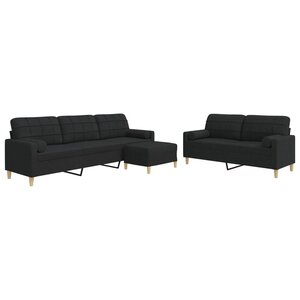 vidaXL Ensemble de canapés 3 Pièces repose-pied et coussins décoratifs