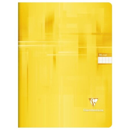 CLAIREFONTAINE - Cahier piqûre - 24 x 32 - 96 pages Seyes - Couverture pelliculée - Couleur jaune