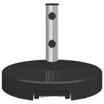 vidaXL Base de parasol sur roues   avec poignée  en granit noir de 29 kg  ronde.