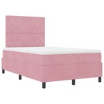 vidaXL Lit à ressorts avec matelas Rose 120 x 190 cm Velours