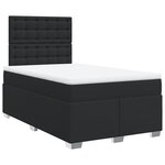 vidaXL Sommier à lattes de lit avec matelas noir 120x190 cm similicuir