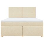vidaXL Sommier à lattes de lit avec matelas Crème 180x200 cm Tissu