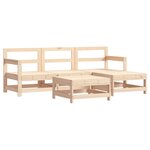 vidaXL Salon de jardin 5 Pièces avec coussins bois massif