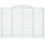 vidaXL Paniers à gabions arqués 8 Pièces 300x50x200/220 cm Fer galvanisé