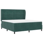 Lit à ressort vidaXL avec matelas Vert foncé 180x200 cm Velours