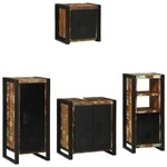 vidaXL Ensemble de mobilier de salle de bain avec étagère avec stockage avec porte 4 Pièces