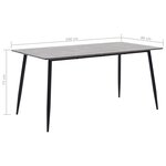 vidaXL Table à manger Gris 160x80x75 cm MDF