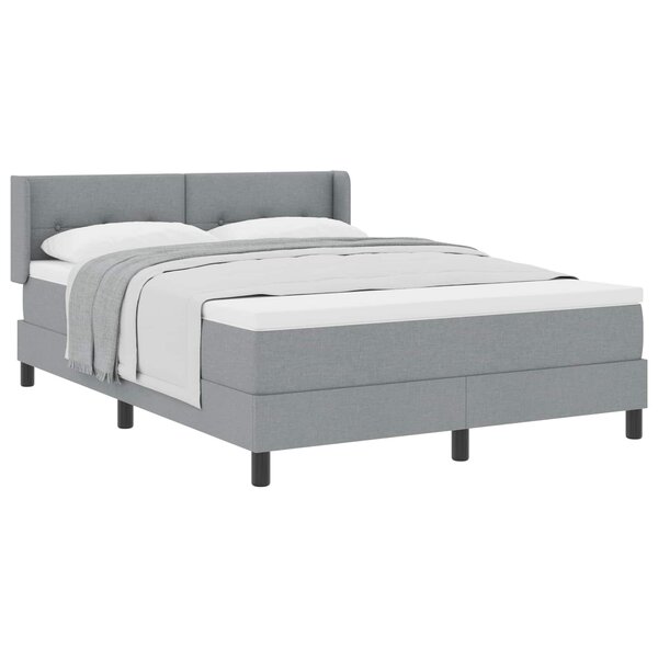 vidaXL Lit à ressorts avec tête de lit Gris clair 200 x 160 cm tissu