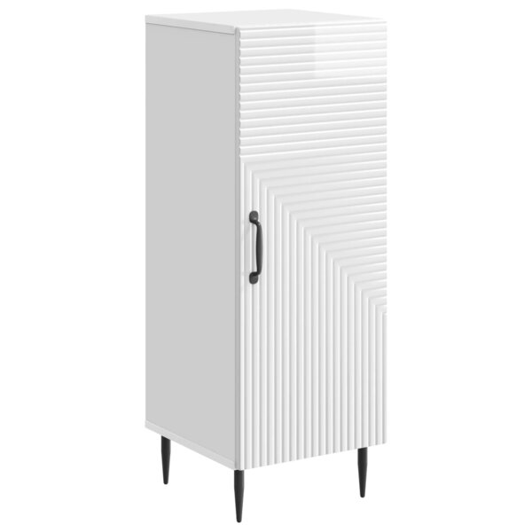 vidaXL Buffet Blanc brillant 33 x 34 5 x 89 5 cm Bois d'ingénierie