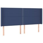 vidaXL Sommier à lattes de lit matelas LED Bleu 160x200 cm Tissu