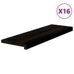 vidaXL Marches d'escalier 16 Pièces marron foncé 80x30x2 cm chêne massif