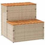VidaXL Marche bain remous beige 50x50x50 5 cm polyrotin acacia massif