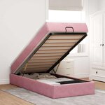 vidaXL Cadre de lit ottoman avec matelas rose 80x200 cm velours