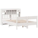 vidaXL Lit bibliothèque sans matelas blanc 140x190 cm bois pin massif