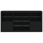 vidaXL Buffet avec lumières LED noir 202x37x100 cm