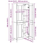 vidaXL Haut Armoire Montage mural Chêne artisanal 69 5 x 34 x 180 cm