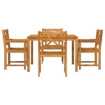 vidaXL Ensemble de salle à manger pour jardin 5 Pièces Marron