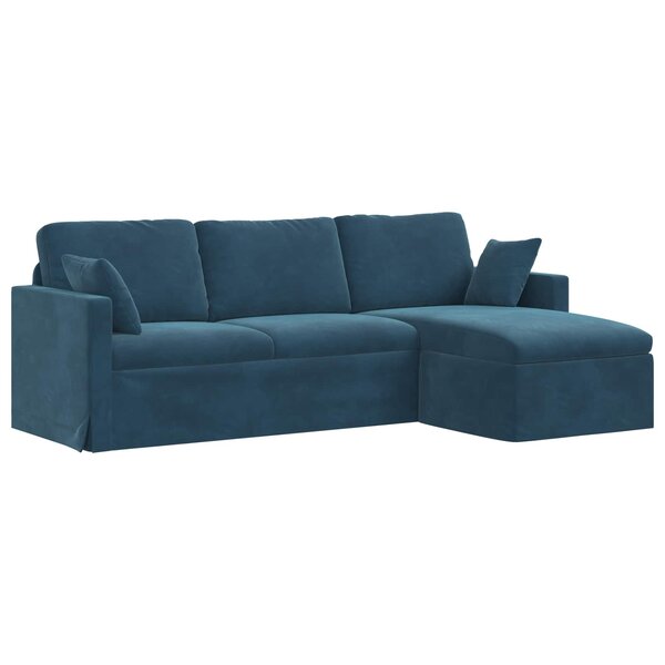 vidaXL Canapé Bleu 228 x 134 x 80 cm Velours