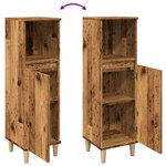 vidaXL Armoire de salle de bain vieux bois 30x30x100cm bois ingénierie