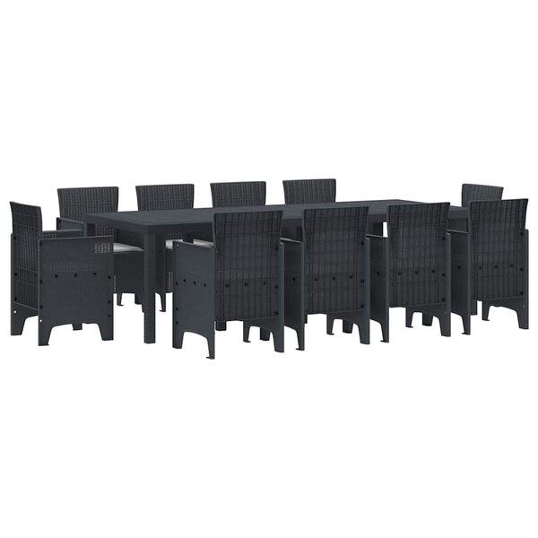 vidaXL Ensemble de salle à manger pour jardin 11 Pièces Anthracite