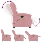 vidaXL Fauteuil inclinable de massage électrique rose velours