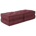 2 pouffes modulaires en tissu bourgogne vidaXL
