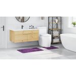 vidaXL Tapis de bain 2 Pièces Violet 50 x 50 cm Polypropylène