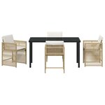 vidaXL Ensemble de salle à manger pour jardin 5 Pièces Beige polyrotin